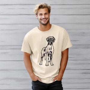 Great Dane t-shirt big dog tee giant dog tee color t-shirt illustration dog tee