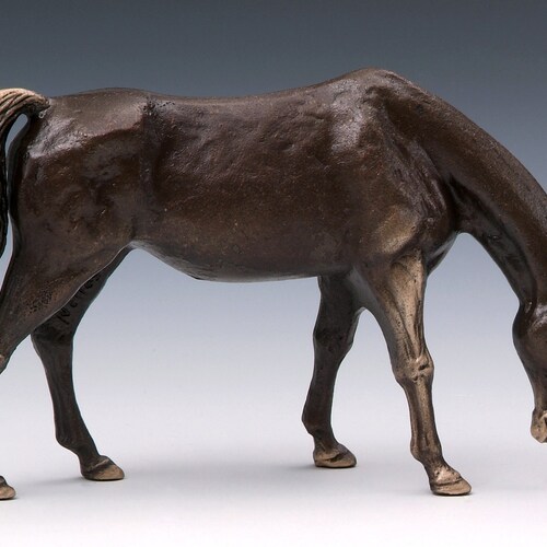 Grazing Mare Bronze Figurine Item 703 Cast Bronze Etsy
