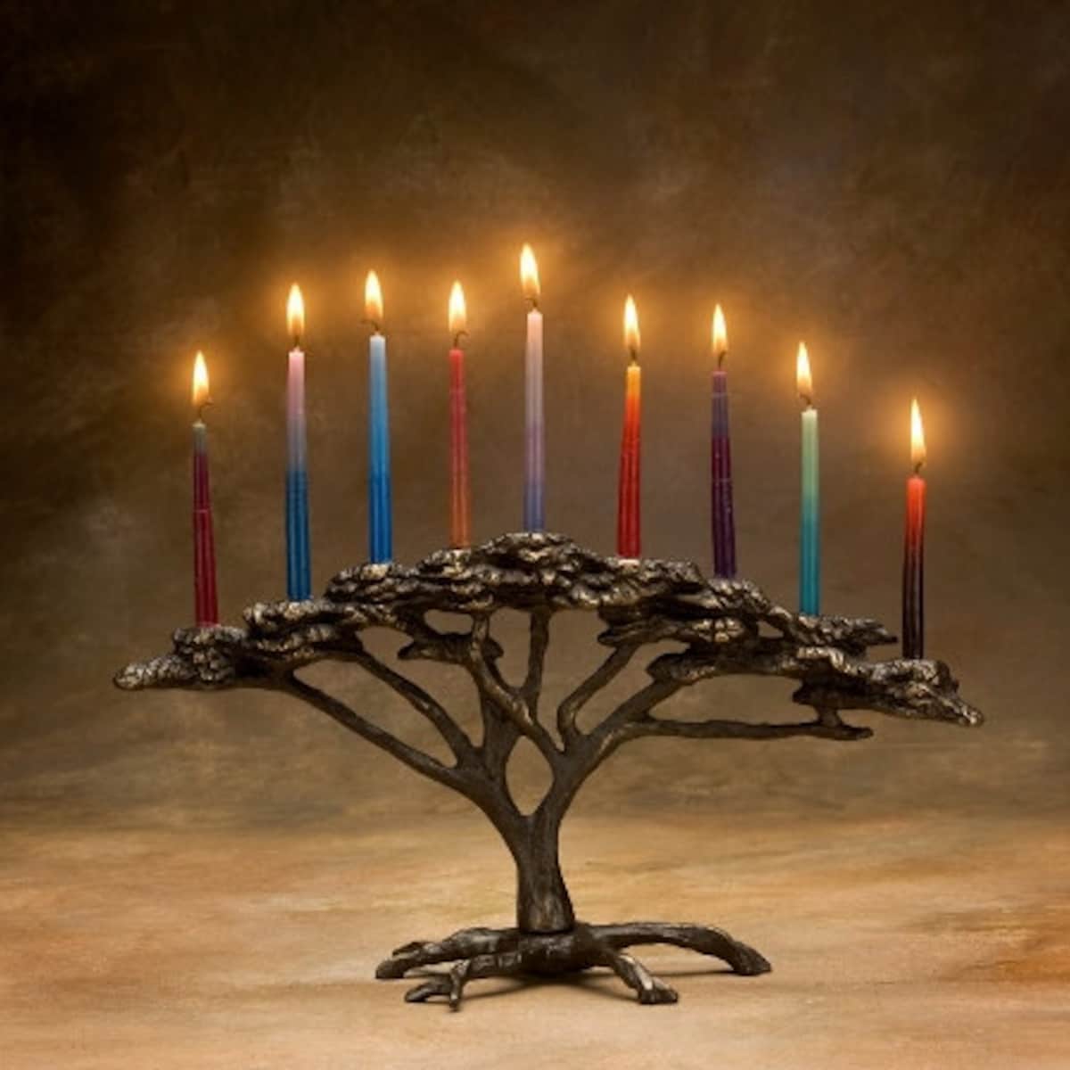Tree of Life Menorah - Cast Bronze Hanukkah 9 Candle Candelabra - Etsy