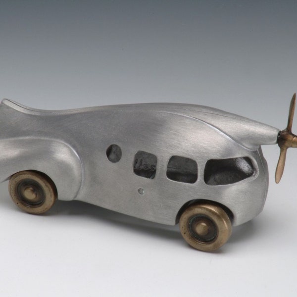 Aero Car - Item # 908, Aluminum and Bronze Retro Style with Wheels and Propeller