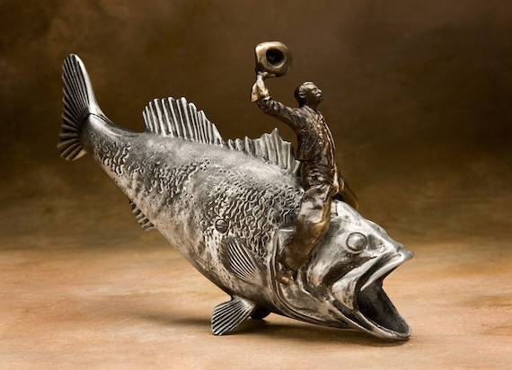 Bass Cowboy Coin Bank - Item 917, Sand Cast Aluminum and Bronze - Etsy