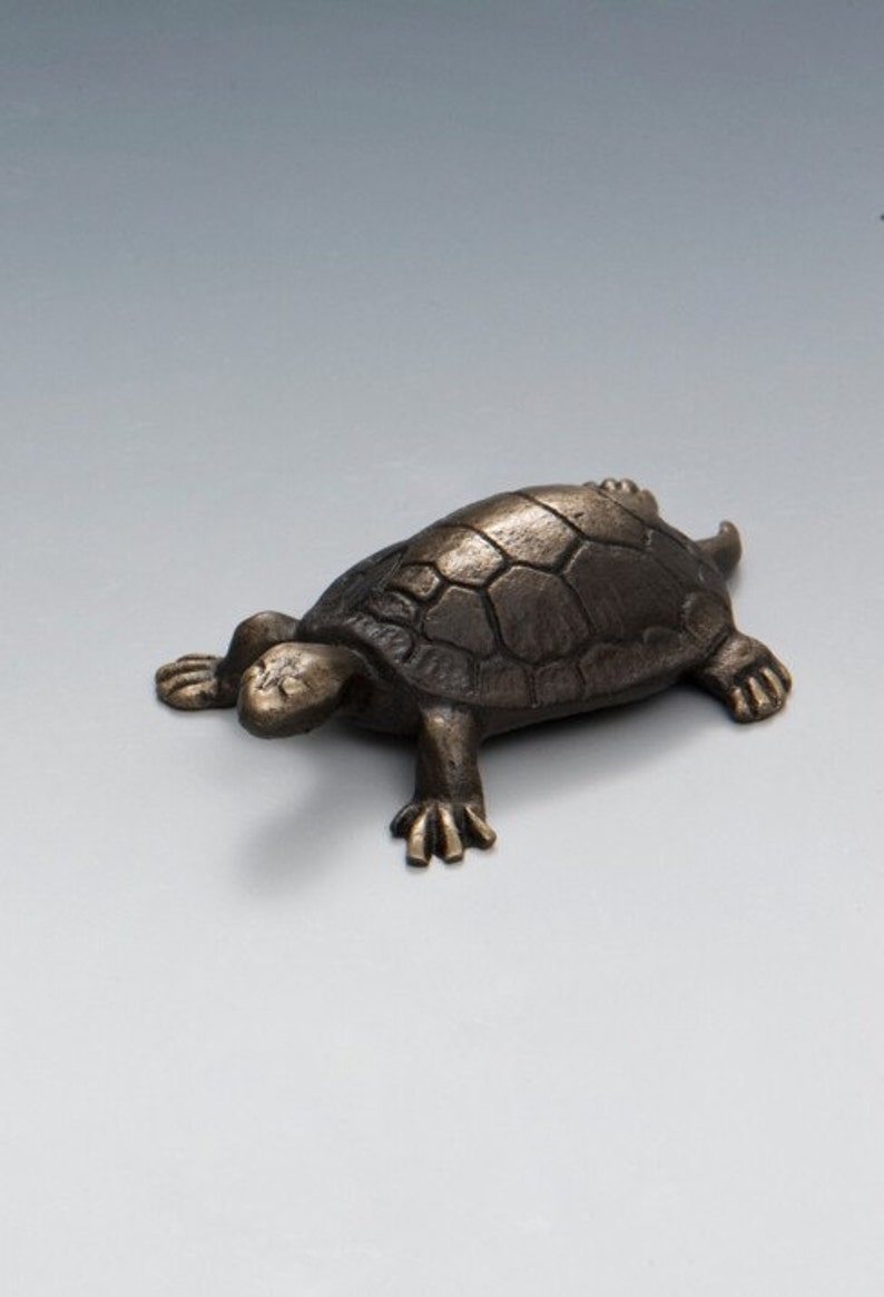 Solid Bronze Turtle figurine Item 705, small collectors item image 1