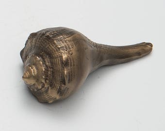 Lightning Whelk Shell - Item #729, Cast Bronze