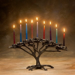 Tree of Life Menorah - 9 Candle for Hanukkah - Item #824, Holiday or Decor