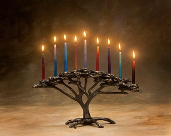 Tree of Life Menorah - 9 Candle for Hanukkah - Item #824, Holiday or Decor