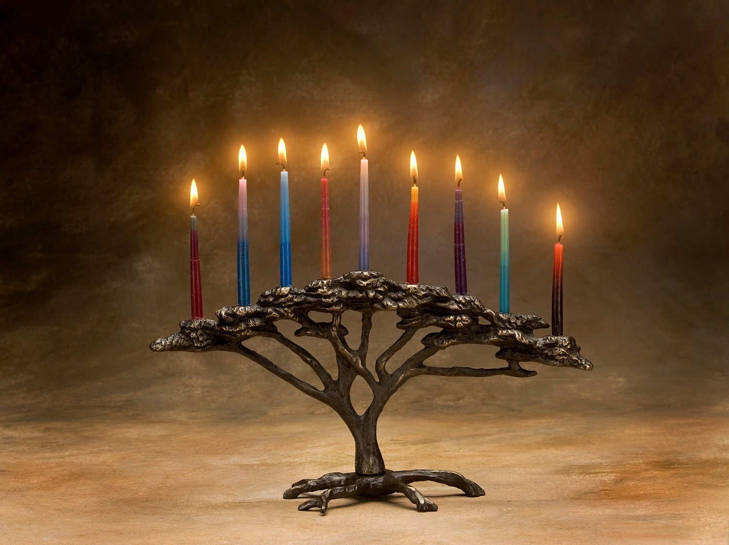 Tree Of Life Menorah - 9 Candle For Hanukkah Item #824, Holiday Or Decor