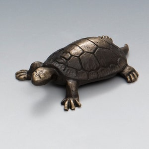 Solid Bronze Turtle figurine Item 705, small collectors item image 3