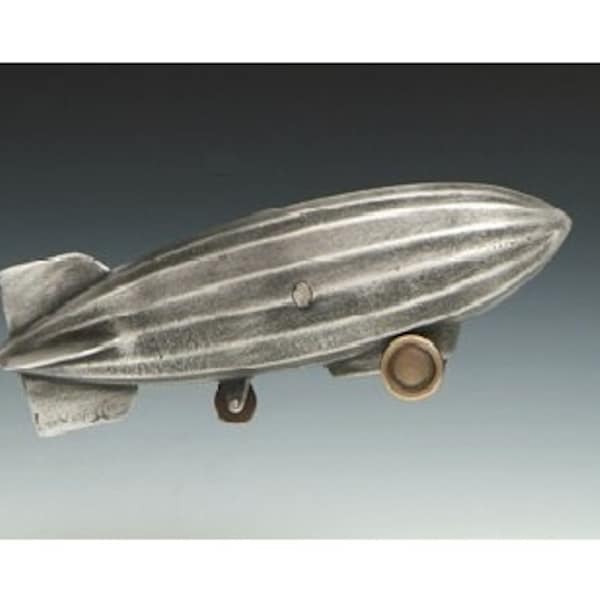 Dirigible Airship Coin Bank - Item #914, Cast Aluminum with Bronze Trim, 14" long