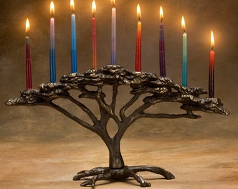 Tree of Life Menorah - 9 Candle for Hanukkah - Item #824, Holiday or Decor