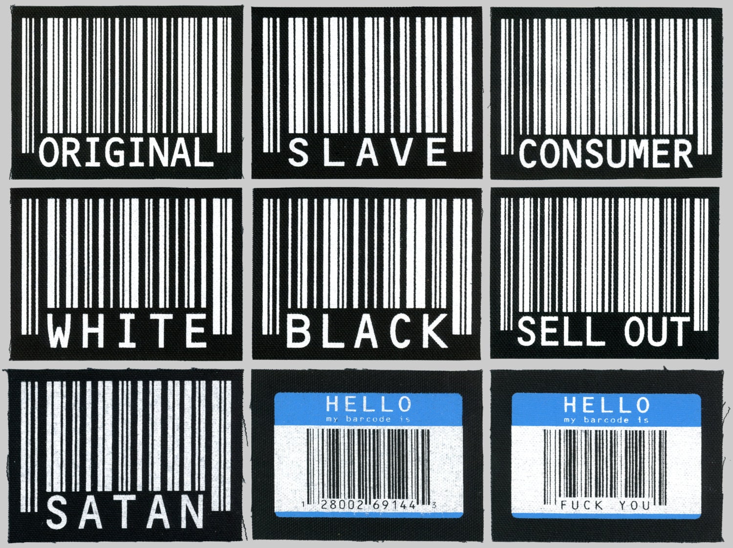 Barcode Word Patches by Scott Blake