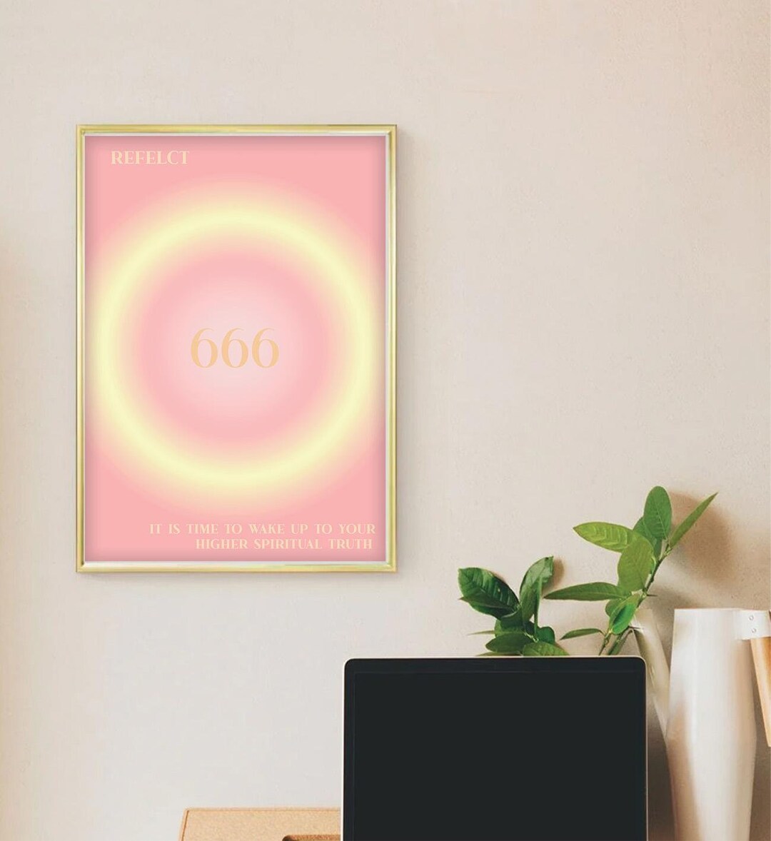 Angel Number 666, Reflect, Red Gradient Aesthetic, Spiritual Aura ...