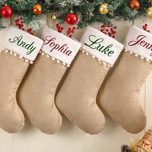 2025 Family Embroidered Christmas Stocking,Personalized Christmas Stockings,Knitted Stockings with Name,Holiday Stockings,Holiday Decor Gift