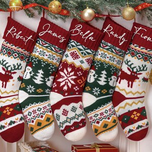 2025 Embroidered Christmas Stocking,Family Christmas Stocking,Christmas Knit Stocking,Christmas Stocking,Christmas Family Gifts,Family Decor