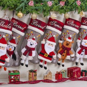 Personalized 3D Christmas Stockings,Custom Family Christmas Stockings,Holiday Decor,Embroidered Stockings with Name,Monogram Stocking