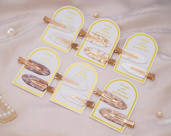Resin Hair Clips, Gold Flake Barrettes, Bridesmaid Gifts