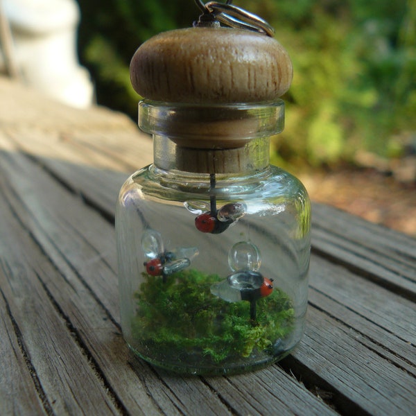 Reserved for KIM   Made to order: Miniature firefly jar with glow in the dark butts