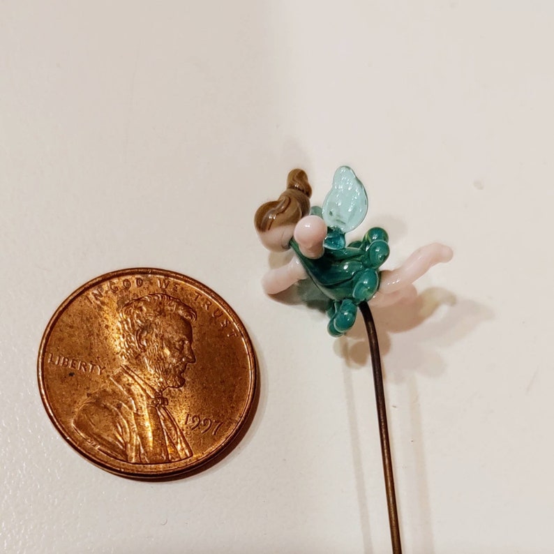 1 Extra tiny glass fairy girl MTO in your choice of colors
