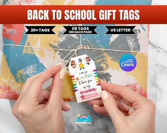 Back To School etiquetas escolares Editable Printable Gift Tags Personalized First Day Tags Instant Download Labels Kids Friends Teacher