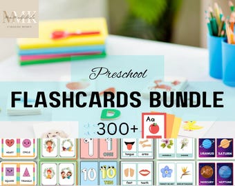 Preschool Flashcards Bundle: 300+ Learning Cards (Digital Download)