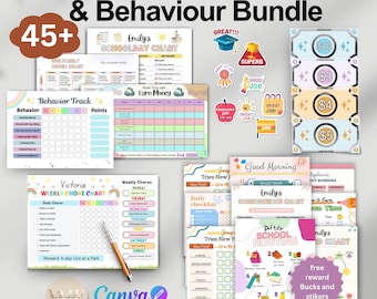 Tabla de tareas para niños CANVA Programa de limpieza del hogar editable Lista de limpieza semanal mensual anual Tabla de tareas familiares para ordenar