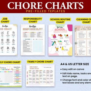Daily Responsibilities Chore Chart Printable Daily Tasks Kid's Routine Checklist Children's Jobs Household Chores Kids chore card Visual schedule Chore Chart Responsibilities Printable Routine Morning Chore ,Daily Task List toddler chores ADHD charts