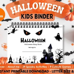 Vorschule Halloween beschäftigt Buch Binder druckbare Arbeitsblätter Kleinkind Aktivitäten Homeschool Lern pdfs Herbst Herbst Vorschule Printables