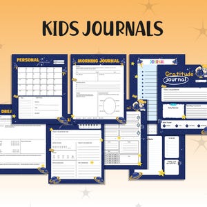 Kids Daily Journal, Printable Kids Journal, DIY Journal Pages for Kids, Diary for Children For Reflection and Gratitude PDF Digital Download