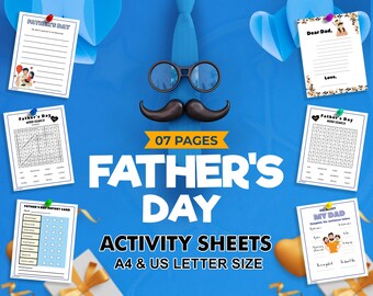 All About My Dad Printable: Father's Day Kids Activity (PDF Digital Download)