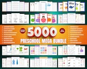 Preschool Homeschool Learning Bundle: 5000+ Activity Worksheets, Educational Posters (Digital Download)