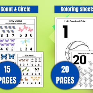 200+ Preschool Math Worksheets Printable Kindergarten Numbers Counting Activities Instant Download Prek Homeschool Learning Teacher Resource