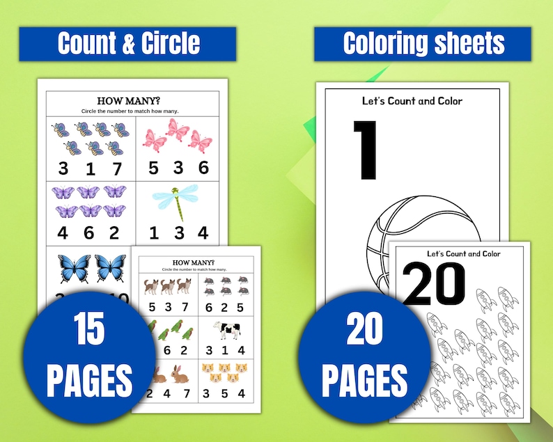 200+ Preschool Math Worksheets Printable Kindergarten Numbers Counting Activities Instant Download Prek Homeschool Learning Teacher Resource