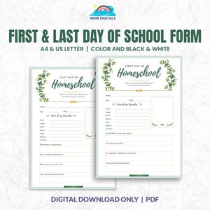 First and Last Day of School Interview - All About Me Printable (Digital Download)