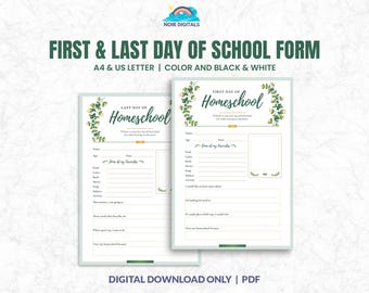 First and Last Day Of School Interview Printable All About Me Back to school Questionnaire School Keepsake Memories Teacher Resource