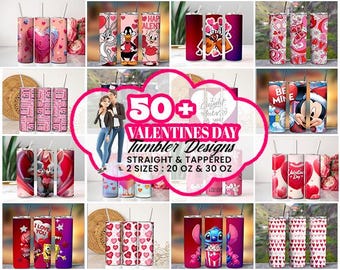 Valentines Day 20 Oz 30oz Tumbler Wrap Hearts Tumbler Wraps Valentines Tumbler Wrap Hearts Designs Straight Tapered Sublimation PNG