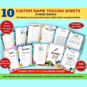 Foglio personalizzato per imparare a scrivere il nome dei bambini, pratica di scrittura personalizzata, foglio di lavoro per imparare a scrivere il nome, fogli di lavoro stampabili per la scuola materna, quaderno per imparare il tuo nome