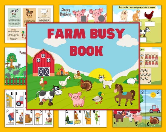 Farm Busy Book: Toddler Learning Activities, Homeschool Resources (Digital Download)