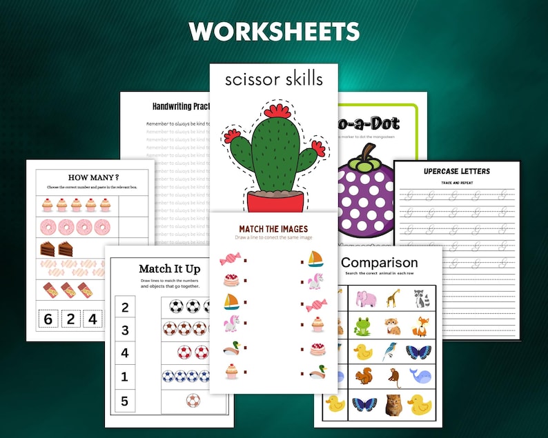 Preschool Worksheets for kids Educational posters Montessori toddler Kids Learning Homeschool printable Pre k worksheets Alphabet worksheets Tracing worksheets Math worksheets Number Worksheets Shapes Digital Download Back To School Pre-K Assessment Preschool Worksheets Preschool Teacher Special Education School Assessment Preschool Curriculum Preschool Activities Early Learning Child Development Early Childhood Preschool Assessment worksheets Kindergarten sheets Colors worksheets