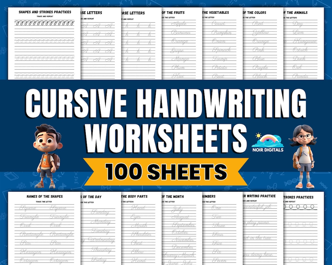 Cursive Handwriting Practice: Alphabets, Words and Sentences Tracing ...