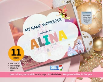 Personalized Name Tracing Workbook: Fairy Theme Busy Binder (PDF Printable)