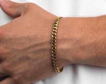 Cupimatch Herren Armband Panzerkette Edelstahl Poliert Glieder Link