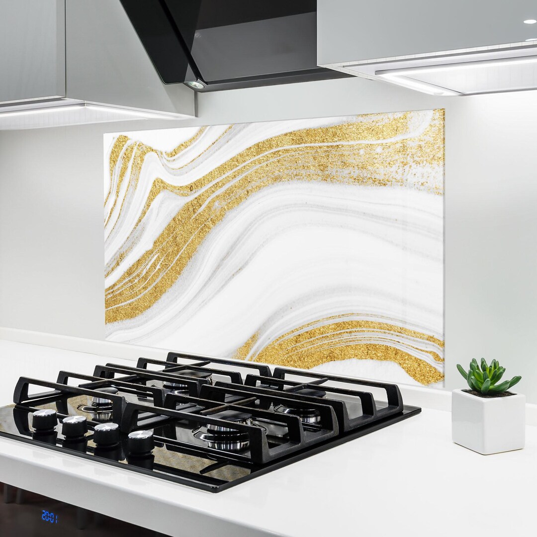 Glass Kitchen Splashback , Tempered Glass 4mm | Heat Resistant, Stove ...