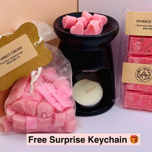 Strawberry Champagne Soy Coconut Wax Melts – Sweet Fresh Clean Scent – Handmade Flameless Wax Tarts for Warmers – Sparkle Crush