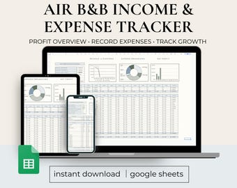 Airbnb Einnahmen und Ausgaben Tabelle, Airbnb Host Budget Tabelle, Airbnb Managment, Airbnb Buchhaltung, Google Sheets, Verleih Vorlage