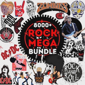 8000+ Rock Band PNG Bundle: Heavy Metal T-Shirt Designs (Digital Download