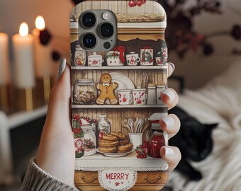 Telefoonhoesje kerstkeuken – peperkoekdecor voor de feestdagen