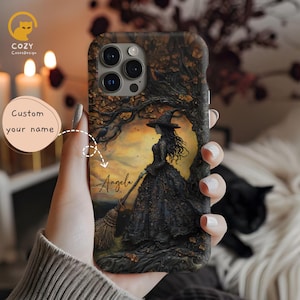 Halloween Witch Magsafe Phone Case: Personalized Gothic Design for iPhone & Samsung