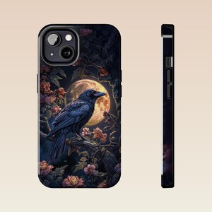 Gothic Raven Moon Phone Case: Spooky Floral Art, iPhone & Samsung image 7