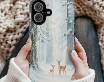 Winter Deer Phone Case: Snowy Forest iPhone & Galaxy Cover