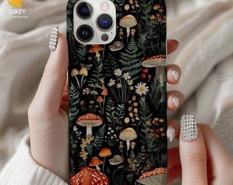Mushroom Forest Phone Case,Botanical Phone Case,Cottagecore Aesthetic Case,Case iphone 16,case samsung S25 S24 Plus,Ultra ,Google Pixel case