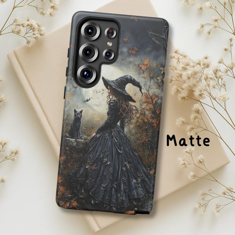 Personalized Gothic Witch Phone Case: Black Cat Magsafe Cover image 5